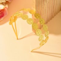 Vintage Ethnic Headwear With Double-Layered Metal Coins, Exotic Accessory For Festivals & Stage Styling