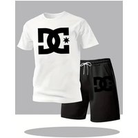 Summer Men's Casual Clothing Set Breathable Oversize T-Shirt Shorts 2-Piece Sportswear Short Sleeve Comfortable Suit for Men