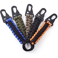 Outdoor Paracord Rope Keychain EDC Survival Kit Cord Lanyard Military Emergency Key Chain For Hiking Camping 5 Colors Wholesale