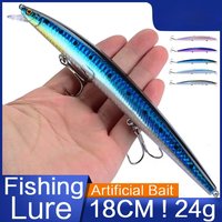 1PC Fishing Lures Fishing Hard Bait Crankbaits Isca Artificial Pesca Sea Wobbler Swimming Baits Big Laser Minnow 18cm/24g