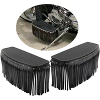 Motorcycle Universal Microfiber Simulation Floorboard Fringed Foot Pedal Cover Tassel For Harley Honda Suzuki Indian Yamaha Cafe