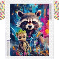 1pc frameless 5D DIY Diamond Painting Rocket Raccoon Full Diamond Mosaic Marvel Guardians of the Galaxy Embroidery Groot Home De