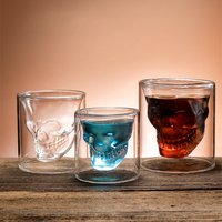 Tasse à Café Transparente à Double Paroi, Verres à Thé, Crâne, Clip, Standard, Jus, Eau, Whisky, Bar, Bière, Vin