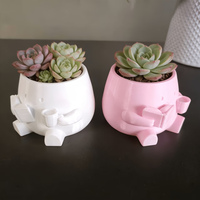 Character Planter Pot with Reading Book - Small Lightweight Plastic Flower Pot home Decor