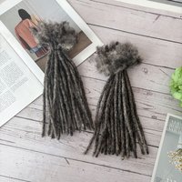 20pcs/pack 0.5cm Wholesale Salt&Pepper 100% Human Hair Full Handmade Reggae Dreadlocks Regular Crochet Locs Extensions