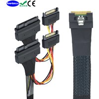 PCI-E Slimline SAS All inclusive scoop-proof SFF-8654 8i to 2X SFF-8639 U.2 U2 with 15P SATA power NVME SSD Cable
