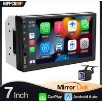 Hippcron 2Din Car Radio Car Multimedia Video Player 7" Touch Screen Wired Carplay Android Auto FM USB AUX Input Mirrorlink 12V