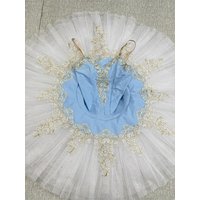Akeylia Blue white professional ballet tutu women performance pancake tutu classical girls customized 11 layers BLST20127