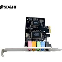 PCI Express X1 PCI-E 5.1ch CMI8738 Chipset Audio Digital Sound Card NEW Wholesale Solid Capacitors Pcie Sound Card 5.1 CH 24Bit