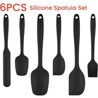 6 Pcs/Set Silicone Spatula Set Food Grade Non Stick Heat Resistant Spatulas Turner for Cooking Baking Mixing Baking Tools