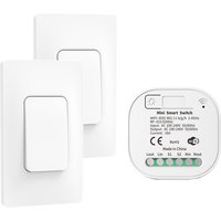 Tuya Smart Switch Set WiFi Wireless Remote Controller Timer No Battery Wall Panels Light Switch Work with Alexa Sensor Switch