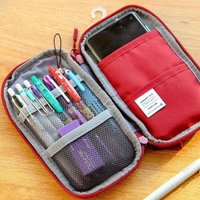 New Large Capacity Pencil Case PU Waterproof Big Pen Holder Fabric Stationery & Sundry Bag for School Students