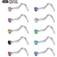 1PC 18G 20G Nose Piercing Crystal Nostril Piercing Titanium Nose Rings Screw Nariz Stud Cartilage Earrings Pircing Jewelry Women