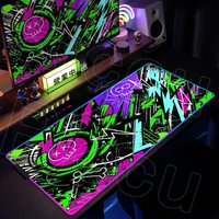 Gaming Mouse Pad RGB Mat 1000x500mm Large Keyboard Mousepad Non-Slip Rubber Base Graffiti Art Gaming Table Pad