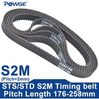 POWGE STS S2M Timing belt Lp=176-258mm 178 180 182 184 186 188 190 192 194 196 198 200 202 204 206 208 210 212 214 218 220 222