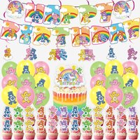 New Cute Cartoon Care Bears Theme Birthday Scene Decoration Supplies Party Supplies Decoration Banner Balloon Set