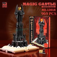969PCS Magic Black Castle Building Blocks,Creative Dark Tower Magic Book With Lights Collectible Decor Bricks Toys Birthday Gift