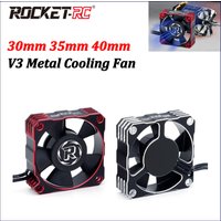 Rocket-RC 30mm 35mm 40mm V3 Metal Cooling Fan JST Plug 8.4V Aluminum 30000/21000/16000RPM for 1/10 RC Car Brushless Motor Part