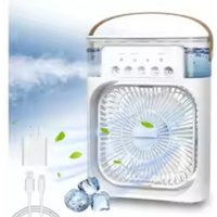 3 Wind Speeds and 3 Spray Modes Office Home Fan Portable Air Conditioner Fan LED Night Light Portable Humidifier
