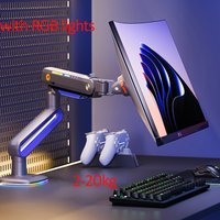 NB G70 L60 F6 E6 32-60 Inch Curved Arc Screen Desktop Gaming Monitor ARM Holder 2-20kgs Ultra Wide Monitor Mount with RGB Light
