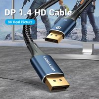 Vention 8K DisplayPort 1.4 Cable 144Hz 60Hz 4K HDR 165Hz Display Port Audio Cable 32.4Gbps for Video PC Laptop TV Port 1.4 DP 5m