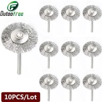 10PCS/lot 22mm Polishing Wire Brush Set 3.0mm Shank Steel Wire Wheels Brushes for Polishing Grinding For Dremel Rotary Tools