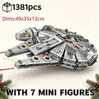 1381-teiliges Modellbauset für ein Millennium-Kriegsschiff, Alien-Falken-Figur, kreative Bausteine, Bauspielzeug, Geburtstags- und Weihnachtsgeschenke