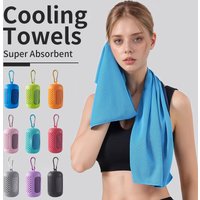 Microfiber Quick Dry Cooling Towel For Sports Fitness Camping Outdoor Ice Cold Towel With Portable Circular Silicone Wrapped