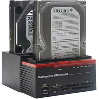2,5/3,5 Zoll SATA Mobile Festplattenbox IDE HDD Dockingstation HDD-Gehäuse USB 2 Ports USB 2.0 Hub MS/M2/XD/CF/SD/TF Kartenleser
