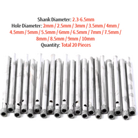 20Pcs 2-10mm Small Diamond Coated Hole Saw Core Drill Bits for Glass Stone Tiles Ceramic Marble