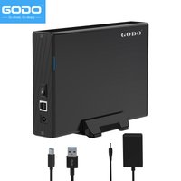 GODO USB 3.0 Hard Drive Enclosure Vertical External Hard Drive Docking for 3.5 inch SATA HDD SSD Aluminum Alloy Drive Case