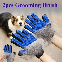 2pcs Pet Deshedding & Massaging Gloves for Dogs Cats, Remove Loose Fur, Cat Cleaning, Petting & Grooming Glove Brush