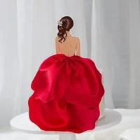New Back Silk Gauze Skirt Happy Mothers Day Cake Topper Girl Birthday Decoration Party Supplies Decorating Tools