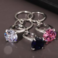 diamond ring keychain Wedding Engagement Valentine Day Crystal Key Ring Christmas Party Favors Festive Party Supplies