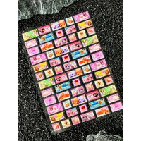 Kawai Pink Animals Cute Cat Y2K Press On Nails Stickers Diy Waterproof Durable Scrapbook Transfer Slider Decals Stickers Gift