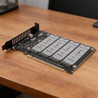 PCIE Express 5.0 Gen5 Gen4 X16 Expansion Card To 4X NVME M.2 NGFF SSD Hard Drive Converter