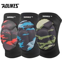 AOLIKES 1 paire de genouillères de protection en éponge épaisse genouillère-haute élastique antidérapante basket-ball volley-ball genouillères Support