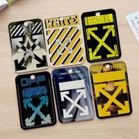 Fashion LOGO O-Off W-White Badge Holder Keychain For Bank Business Work Card Holder Student Card Protective Case Bus Card