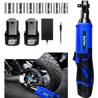 Cordless Ratchet Wrench Set,3/8"300 RPM 12V Power Electric Ratchet Driver with 7 Sockets,Two 1500mAh Li-Ion Batteries image 3