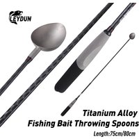 Fishing Bait Throwing Spoons Non-Stick Bait Scoop Retractable Rod Long Throw Fixed Point Fishing Gear Bait Spoon Fishing Tackles
