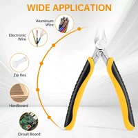 Precision Micro Flush Cutters 5 Inch Stainless Steel Side Cutter Plier, Sprue Cutting Snip for Electronic Components