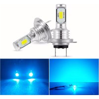 2pcs H7 8000K Ice Blue 4000LM LED Headlight Bulbs Kit High or Low Beam Fog Light DRL, Mini Size, Plug & Play, Easy Install