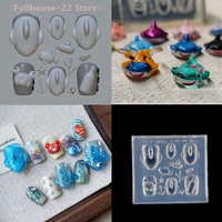 【MAX-22】Silicone Nail Art Mold With Small Shark Crab Drift Bottle Designs For Manicure Fashionable Nail Art Design Mould
