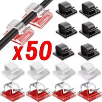 20/50PCS Cable Organizer Clips USB Cable Management Adhesive Hooks Desk Clamp Wire Winder Holder Protector for Home Office