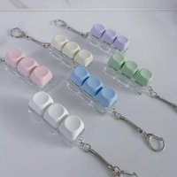 LED Button Keycap Keychain Macaron Colors 4 Keys Keyboard Decompression Toys DIY Keyboard Keychain Toys For To Relief