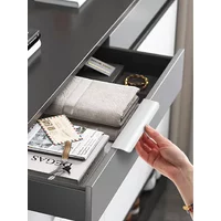 Hidden Furniture Handles Gold Black White Kitchen Cabinet Pulls Punch Free Handles for Cabinets and Drawers Arc Wardrobe Pulls