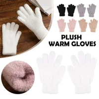 AliExpress NONE Winter Gloves Faux Mink Fur Gloves New Solid Color Sweet Plush Warm Gloves Cycling Skiing Running Outdoor Cold Protection Gloves