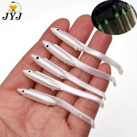 WODJYJ 20pcs 6cm 0.7g soft small PVC fishing worm grub lure white bait , artificial eel fishing lure T-tail minnow lure