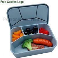 Silikon Lunch Box Mit Zwischenschicht Erwachsene lunch Box kinder Lnch Box Mittagessen Lebensmittel Behälter Mit 4 fächern Dicht Reinheit