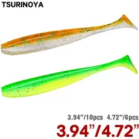 TSURINOYA NEW SIZE 100mm 120mm T Tail Worm Soft Lures Easy Shiner Artificial Soft Baits Odor Added For Bass Fishing Wobblers
